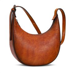 PRICES MAY VARY. GENUINE LEATHER: Vegetable tanned-leather, fine and soft, top smooth Zip Closure. Designed with custom high quality hardware that make the women's shoulder handbags more luxury, generous and elegant. PERFECT SIZE: 10.5"L x 3.8"W x 11.6"H. This lightweight and portable ladies small purses is open enough to carry small wallets, keys, makeup, sunscreen, cell phones and other essentials. The design of the crescent bag is attractive, suitable for various casual settings like weekend Crossbody Purse Designer, Designer Work Bag, Popular Purses, Crescent Bag, Leather Makeup Bag, Leather Shoulder Bags, Hobo Crossbody Bag, Brown Purse, Shoulder Bags For Women