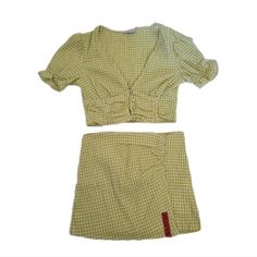 Nwt Pull & Bear 2 Piece Set Crop Top And Skort Crop Top, 4 Front Button Closure Highwaisted Mini Skort, Skort Is Lined, Back Zipper, 4 Buttons For Decoration On Front Of Skort Color: Plaid Green And White Material: Cotton, Polyester, Elastane Size: M Approximate Measurements: Top: P15" L 16" Skort: W 13.5" L 13" Tags: Skirts, Sets, Crop Top, Highwaisted Skirt, Skort, Mini Skirt, High Waisted Skirt Green Summer Sets With Button Closure, Summer Sets With Buttons For Day Out, Trendy Summer Sets With Buttons, Skirts Sets, Highwaisted Skirts, White Cotton Skirt, Colorado Outfits, Denim Skort, Athletic Skort