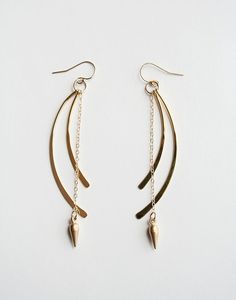 ★★★This modern earring is all about movement!  I was looking to create a design that was both organic and edgy.  I love the small spike - it adds just the right amount of sass.+ 14K Gold Plate Findings & 14K Gold Fill Ear Wire and Chain.+ Earrings measure 3.5 inches (8.89 cm) in length.+ Earrings are ready to ship.+ Your jewelry will come in a jewelry box, tied with a ribbon.➤➤ Have a question about this product, reach out to me here ➙ https://www.etsy.com/conversations/new?with_id=9057464&refer Modern Brass Wrap Earrings For Pierced Ears, Modern Metal Threader Earrings, Modern Teardrop Brass Linear Earrings, Adjustable Modern Linear Earrings, Modern Dangle Threader Earrings, Brass Dangle Wrap Earrings, Pierced Brass Dangle Wrap Earrings, Handmade Edgy Dangle Earrings, Modern Handmade Dangle Wrap Earrings