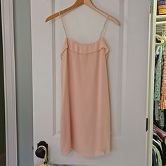 Nwt Tibi Dress Blush Pink Spaghetti Strap Size 2 Brunch Sleeveless Mini Dress With Delicate Straps, Brunch Slip Dress With Spaghetti Straps, Feminine Cami Dress With Delicate Straps, Pink Slip Dress With Adjustable Straps For Date Night, Pink Camisole Mini Dress For Spring, Feminine Spaghetti Strap Camisole For Brunch, Spring Cami Slip Dress, Feminine Spaghetti Strap Mini Dress For Daywear, Feminine Cami Slip Dress For Spring