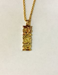 Yellow Gold, Wave×Sea Turtle, Bar Pendant, 12mm