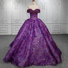 Purple Elegance: Glitter Sequins Beaded Ball Gown Party Quinceañera Dresses Dark Purple Quinceanera Dresses, Beaded Ball Gown, Dark Purple Dresses, Quinceañera Dresses, Beaded Ball, Sweet 16 Dresses, Couture Gowns, Sequin Beading, Purple Hues