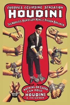 a poster for the movie houdini with many hands reaching out to each other