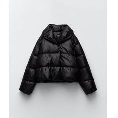 Sold Out Style Nwt Price Firm Lapel Collar Coat, Cold Fashion, Wind Protection, Black Faux Leather Jacket, Faux Leather Jacket, Zara Jackets, Faux Leather Jackets, Zara Black, Vest Jacket