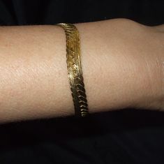 Vintage Napier bracelet has braided style gold chain. This is in excellent condition. No damage and the only wear I see is on the inside by the clasp. Of course this doesnt show when worn. See last pic.  It is about 7.25 inches when opened from end to end. This is marked on the clasp. More vintage Napier here:  https://www.etsy.com/shop/badkittyvintagefinds?ref=seller-platform-mcnav&search_query=napier More vintage bracelets here:  https://www.etsy.com/shop/badkittyvintagefinds?ref=seller-platfo Vintage Gold Braided Bracelets As Gift, Adjustable Gold Braided Bracelets For Formal Occasions, Sarasota Fl, Vintage Bracelets, Sarasota, Braid Styles, Chain Link Bracelet, Link Bracelets, Chain Link