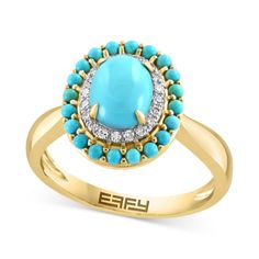 in stock Fine Jewelry Turquoise Ring With Center Stone, Oval Turquoise Ring In Yellow Gold With Diamond, Elegant Turquoise Ring With Diamond Accents In Yellow Gold, 14k Gold Turquoise Ring For Anniversary, 14k Yellow Gold Hallmarked Turquoise Ring, Formal 14k Gold Turquoise Ring Fine Jewelry, Formal 14k Gold Turquoise Ring, Yellow Gold Turquoise Ring For Anniversary, Fine Jewelry Turquoise Ring In Yellow Gold For Anniversary