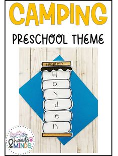 the camping preschool theme is featured in this printable book