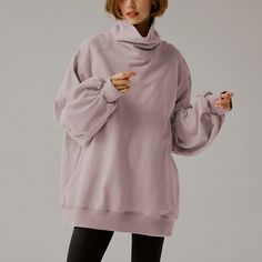 Color: Blush Description This Sweatshirt Is Made Of Cotton Fabric In An Oversized Silhouette With A Super Soft Hand Feel. The Design Of Puff Sleeves And Turtleneck Sweaters Creates A Lazy Atmosphere For Your Daily Look. Will Be Your Choice For High-Frequency Wear In Winter! -Turtleneck -Puff Sleeves Model Dimensions: Height:178cm/5’84″ Wearing Size S Product No:169303 Pink Drop Shoulder Winter Top, Fall Pink Drop Shoulder Top, Winter Turtleneck, Turtleneck Sweaters, Pull Over Sweater, Oversized Turtleneck, Turtleneck Sweatshirt, Color Blush, Oversized Silhouette