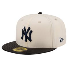 the new york yankees'white and black 59fifty fitted - back hat