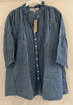 #ad Great Shopping NWT Sundance Catalog JP And Mattie Blue �Alessandra Blouse� Sz L $128, Fashion Tops Be Generous, Sundance Catalog, Shell Buttons, Fashion Tops, Womens Clothing Tops, Lace Trim, Vintage Inspired, Fashion Clothing, Women Accessories