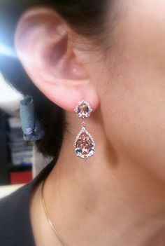 Tarnish resistant rose gold plated metal framed AAA high quality clear white cubic zirconia and Swarovski vintage rose crystal foiled back teardrop with AAA quality oval earring post. Cubic zirconia all around. Total luxury Here is the video of the earrings. https://youtu.be/83gqyiAQVk4 Matching necklace available and sold separately. https://www.etsy.com/listing/609344007/wedding-bridal-jewelry-bridesmaid-gift?ref=shop_home_active_1 Also available in rhodium silver finish. Please inquire. Size: Elegant Rose Gold Teardrop Earrings For Anniversary, Rose Gold Cubic Zirconia Drop Bridal Earrings, Elegant Rose Gold Teardrop Earrings With Cubic Zirconia, Formal Blush Diamond Jewelry, Morganite Teardrop Jewelry For Wedding, Teardrop Morganite Wedding Jewelry, Morganite Teardrop Wedding Jewelry, Elegant Blush Jewelry With Prong Setting, Rose Gold Teardrop Cubic Zirconia Earrings