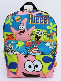 a backpack with cartoon characters on it