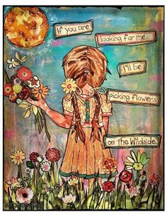 ☮ American Hippie ☮ Wild and Free Kunst Collages, Kunstjournal Inspiration, Frida Art, Picking Flowers, Mixed Media Art Journaling, Art Journal Pages, Art Journal Inspiration, Mixed Media Canvas, Art Journals