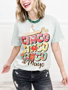 Unisex fit. Fabric content: Graphic Tee: 100% Cotton Casual Graphic Print Tops For Cinco De Mayo, Cotton Tops With Graphic Print For Cinco De Mayo, Casual Cotton Shirt For Cinco De Mayo, Casual Short Sleeve Shirt For Cinco De Mayo, Cinco De Mayo Graphic Tee With Crew Neck, Cotton Graphic Tee For Cinco De Mayo, Cinco De Mayo Graphic Tee With Short Sleeves, Fun Cinco De Mayo Crew Neck T-shirt, Cinco De Mayo Graphic T-shirt