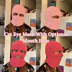 Try out this super cool, two-in-one ski mask.  Key Features: Mask with Eye-holes. There is an optional mouth addition. This pattern is written in US terminology. This pattern is for Beginners Tested by trusted crocheters. Ski Mask Crochet, Crochet Ski Mask, Mask Crochet, Eye Hole, Crochet Unique, Ski Mask, Skull Cap Beanie, Crochet Accessories, Skull Cap