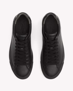 A leather lace-up low top sneaker. rag & bone Men's Leather Sneaker | Black, 46 (also in 41,43) Tops Men, Professional Shoes, High Top Sneaker, Leather High Tops, Black Sneakers, Sneakers Black, Leather And Lace, Sneaker Boots, Rag & Bone