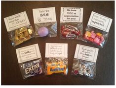 candy bags with different types of candies in them