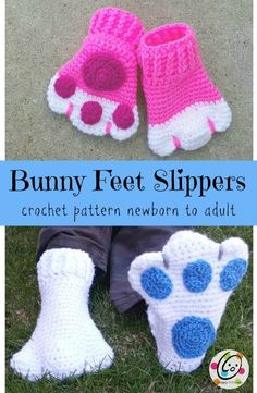 crochet pattern for bunny feet slippers