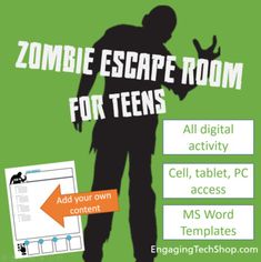 Zombie Digital Escape room adventure for middle/high school students Horde Of Zombies, Content Questions, Teaching Graphic Design, The Zombies