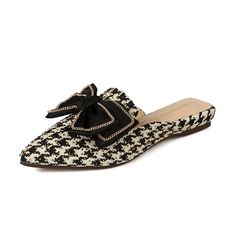 women's spring outerwear slippers ladies mule low heel casual shoes pointy Sexy leopard print design Houndstooth banquet wear Trendy Pointed Toe Flats For Summer Office, Elegant Pointed Toe Slippers For Spring, Summer Office Slip-on Pointed Toe Flats, Casual Spring Slippers With Pointed Toe, Summer Office Pointed Toe Slip-on Flats, Chic Closed Toe Slippers For Spring, Chic Closed Toe Spring Slippers, Chic Spring Closed Toe Slippers, Chic Slip-on Pointed Toe Flats For Summer