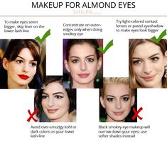 What's Your Eye Shape + Best Makeup for Your Eye Shape – Shilpa Ahuja Makeup On Big Eyes, Best Makeup For Almond Shaped Eyes, The Different Eye Shapes, How To Make Round Eyes Look Almond, Big Almond Eyes, Eye Shadow For Almond Eye Shape