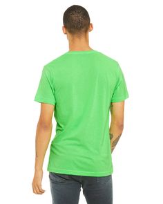 Unisex CVC Jersey V-Neck T-Shirt - NEON GREEN - XS | Bella + Canvas CVC CVC Jersey V-Neck T-Shirt in Neon Green Size XS | Cotton/Polyester Blend BCCVC Casual Lime Green Cotton Top, Green Relaxed Fit V-neck Top, Green Relaxed Fit V-neck T-shirt, Casual Green V-neck Top, Green V-neck Casual Top, Green V-neck T-shirt For Summer, Casual Kelly Green Tops, Heather Brown, Heather Green