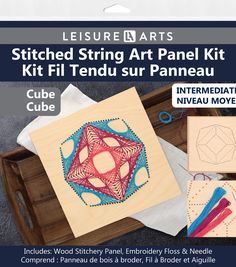 an image of the finished string art panel kit with instructions on how to use it