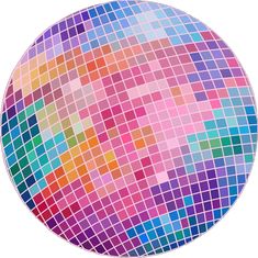 a circular colored mosaic pattern on a white background