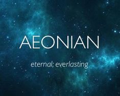 the words aeonnan are written in white on a dark background with blue and green stars