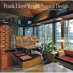 the cover of frank lloyd's natural design magazine, featuring an image of a living room and dining area