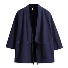 PRICES MAY VARY. SIZE ATTENTION: THIS MEN'S KIMONO CARDIGAN IS SLIM TYPE, SUGGEST TO BUY ONE OR TWO SIZE UP. Please refer the size chart carefully before purchase the yukata for men. Features: Seven Sleeves, 3/4 Sleeve, Slim fit style, Solid color, Lightweight, Two front pockets, Japanese style clothing, Vintage coat. The men's linen kimono jacket can matches kinds of clothes: t-shirts, shorts and pants. Soft & Breathable: This traditional japanese haori for men is made of high quality cotton an Streetwear Plus Size, Winter Kimono, Japanese Jacket, Boho Print Dress, Cardigan Plus Size, Island Outfit, Kimono Shirt, Male Kimono, Cardigan Kimono