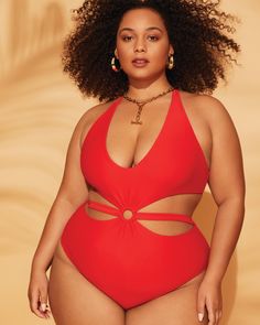 A cut above the rest, this one-piece shows off your summer bod with a sleek cutout and chic keyhole detail at the waist. Wear this bathing suit with a fabulous pair of oversized sunnies for a glam effect. Pack this plus-size out cutout one-piece into your carry-on for a chic beach look. Anini Swimwear Jacey Cutout One-Piece | Red | Swimsuits | Materials & Care Instructions: ['100% Spandex', 'Hand wash', 'Imported'] Summer Bod, One Piece Bathing Suits, Swimsuit Material, Plus Size One Piece, Plus Size Swim, Red Swimsuit, Swim Suits, Gorgeous Eyes, Beach Look