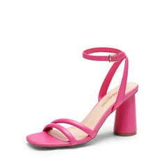 PRICES MAY VARY. Elegant Strappy Design: Enhance your look with these women’s sandals designed with slender strap detailing crafted for elegance. Comfortable Wear: Utilizing padding in the strap these heels for women offer a comfortable fit, ensuring ease of wear throughout the day. Supportive Insole: These women’s heels feature a 4mm thick latex insole, adeptly supporting your foot for enhanced comfort. 3.46-Inch Heel: Designed with a chunky cylindrical heel, these high-heels for women elongate Dark Pink Heels, Round Heels, Party Sandals, Heels For Women, Girly Shoes, Pink Heels, Designer Sandals, Dress Sandals, Strappy Sandals