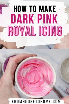 How To Make Dark Pink Royal Icing | Valentine Day Food Pink Icing Recipe, Different Colors Of Pink, Best Sugar Cookie Recipe