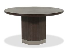 Featuring a timeless silhouette with an unexpected touch of flair, the Boulevard Round Pedestal Dining Table can easily be dressed up or down to seamlessly adapt into most any space's transitional or contemporary décor. The 54 round top with pie-shape patterned veneer sits atop a unique octagonal pedestal, wrapped in soft champagne colored metal at the base. Mix and match the Boulevard Round Pedestal Dining Table with other pieces in the Boulevard Collection for a coordinating dining room look. Table In Kitchen, Wood Round Dining Table, High Dining Table, Round Pedestal Dining Table, Round Pedestal Dining, Round Wood Dining Table, Round Table Top, Pedestal Dining Table, Round Top