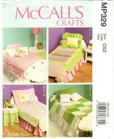 an image of a sewing pattern for a child's bedspread and quilt