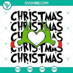 christmas svg file with two hands making a heart