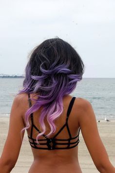 Purple ombre with white tips Ombre Blond, Classy Couple, Colorful Hair, Pretty Hair, Feel Pretty, Grunge Hair, Dream Hair