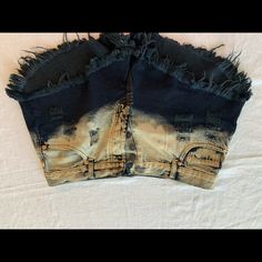 Black With Ombr Bleach Fringed Jean Shirt Cut Offs Girls Never Worn Black Cotton Grunge Shorts, Edgy Black Cotton Shorts, Black Cotton Cutoff Shorts, Black Cotton Grunge Jean Shorts, Fitted Cotton Grunge Shorts, Fitted Grunge Cotton Shorts, Grunge Fitted Cotton Shorts, Grunge Style Fitted Cotton Shorts, Distressed Black Cotton Jean Shorts