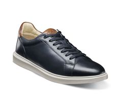 A dress sneaker that is at home in the office or out on the town, the Florsheim Social Lace To Toe Sneaker features a rich leather upper, and an eye-catching perf detail on the collar. The versatile style is complemented by breathable mesh linings and a fully cushioned footbed. Smooth Rich Leather upper, Breathable mesh linings for additional comfort, Perforated details around collar, Lace up closure for secure fit, Approx. 1\ sole height, Round Plain toe, Fully cushioned Comfortech footbed with Dress Sneaker, Casual Oxford Shoes, Versatile Style, Leather Cover, Casual Sneakers, Size 13, Dress With Sneakers, Oxford Shoes, Leather Upper