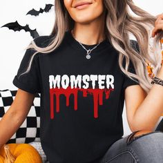 👉 Momster and Dadcula Shirt, Halloween Parents Shirt ➡️Features: - 100% Airlume combed and ringspun cotton - These t-shirts have-ribbed knit collars to bolster shaping. - Printed and shipped from the USA ✨HOW TO ORDER✨ 1) Please, check and review all photos 2) Choose your sweatshirt or t-shirt style, color, and size 3) Click add to cart. You can go back and follow the same steps to add more items to your cart 4) Click "Proceed to check out" 5) Add your shipping address and choose your shipping Funny Pre-shrunk Shirt For Halloween, Red Graphic Print Shirt For Halloween, Red Shirt With Graphic Print For Halloween, Spooky Halloween Shirt With Letter Print, Halloween Red Crew Neck T-shirt, Red Halloween Graphic Tee, Horror Halloween Shirt With Short Sleeves, Funny Halloween Shirt With Letter Print, Halloween Novelty Shirt With Letter Print