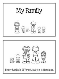 two pictures with the words, my family and every family is different not one is same