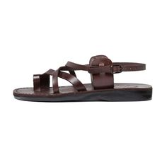 The Good Shepherd Buckle brown, handmade leather sandals with back strap and toe loop - up View Fit Inspired, Ankle Strap Sandals Flat, Toe Loop Sandals, Good Shepherd, Closed Toe Sandals, Ankle Strap Flats, The Good Shepherd, Buckle Sandals, Warm Brown