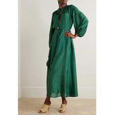 Missing Belt!!! Item Is In Excellent Condition. 1 = Uk 10/ Us 6/ Fr 38 Fits True To Size, Take Your Normal Size Designed For A Loose Fit, Use The Tie Belt To Cinch In At The Waist Lightweight, Fluid, Non-Stretchy Fabric Rich Emerald-Green Silk Is Cut Into A Billowy Silhouette On This Blouson-Sleeve Maxi Dress Fashioned With Bead-Tipped Ties At The Plunge Neck And Waist.Sitting Somewhere Between Romantic And Bohemian, This 'Junie' Dress Could Only Be A Zimmermann Design. It's Cut From Lightweight Green Silk Midi Dress For Daywear, Chic Long Sleeve Green Silk Dress, Chic Green Silk Long Sleeve Dress, Chic Green Long Sleeve Silk Dress, Blouson Sleeve, Zimmermann Dress, Silk Midi Dress, Style Maxi Dress, Green Silk