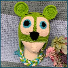 **ITEM DESCRIPTION: custom Hand made gummy bear crochet hat. Made with 100% acrylic yarn. Option: with liner or without liner. With liner is ideal for winter hat, line with thick fleece from the inside for extra warm. The hat does stretch a little after wash. **Items is made to order, can't be ship ASAP. PLEASE CHECK ON MY ANNOUNCEMENT BOARD FOR CURRENT TURN AROUND TIME. **Items is all hand made, they may look the same but may not be identical. **From a smoke free home. >>CARE INSTRUCTION: Adjustable Green Themed Hat, Adjustable Themed Green Hat, Playful Crochet Yarn Hat, Playful Handmade Crochet Hat, Handmade Playful Green Hats, Cute Handmade Green Crafts, Cute Green Handmade Crafts, Playful Green Crochet Hat For Winter, Green Fun Crochet Hat For Winter