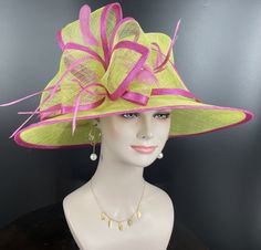 "100% Sinamay, light and comfortable *Wide brim measure Appr 6.5\" brim *The crown is decorated with feather flower. Very beautiful!! *Head girth is 21\" to 22.5\", adjustable string inside can give you the best fit. *Great for Kentucky Derby, Church, Wedding, Tea Party or another special event If you want to use different colors single feathers to match your dress, tell me the color you need, I will help you. 💃1. All hats will be sent from Rockville, MD, 20850, using FedEx Ground (1- 5 busines Luxury Hats For Royal Ascot With Curved Brim, Luxury Sinamay Top Hat For Royal Ascot, Luxury Wide Brim Hat For Royal Ascot, Luxury Elegant Purple Hats, Luxury Purple Hat With Curved Brim, Luxury Purple Hat For Formal Occasions, Luxury Purple Elegant Hat, Luxury Adjustable Purple Hat, Luxury Purple Hat For Spring