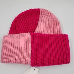 Aqua Color Block Pattern Beanie Women'S One Size Pink Multi Deep Cuff Knitted + Aqua Color Block Pattern Beanie Women's One Size Pink Multi Deep Cuff Knitted Retail $58.00 Stay Cozy And Stylish With This Aqua Color Block Pattern Beanie. Made From Breathable Acrylic Material, This Knit Beanie Features A Colorful Pink Multi Pattern That's Perfect For Casual Occasions. It Comes In One Size With A Deep Cuff For A Snug Fit. The Beanie Is Perfect For Winter, Fall, And Spring Seasons And Is Suitab Pink One Size Beanie For Spring, Pink Spring Beanie One Size, Casual Pink Beanie For Spring, Trendy Pink Beanie For Spring, Trendy Fitted Knit Beanie, Pink Acrylic Yarn Beanie For Winter, Trendy Pink Knitted Beanie, Pink One Size Knit Beanie, Pink Knit Hat One Size