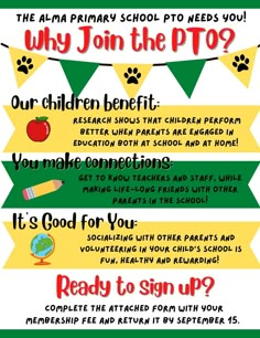 a poster with the words, why join the pfo? and other things to do