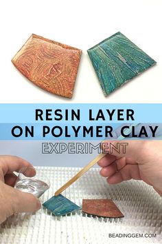 someone is using resin on polymer clay to make their own art project for the home