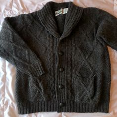 Reposhing This Item I Purchased From @Terastar. Loved It, But Ready To Rotate For Something New. Questions? Leave A Comment Below! Irish Cardigans, Sweater Making, Cardigan Sweater, Something New, Merino Wool, Black Gray, Sweater Cardigan, Black And Grey, Men Sweater